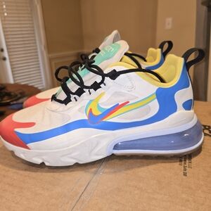 Nike Air Max 270 React White Blue Red Sneakers
